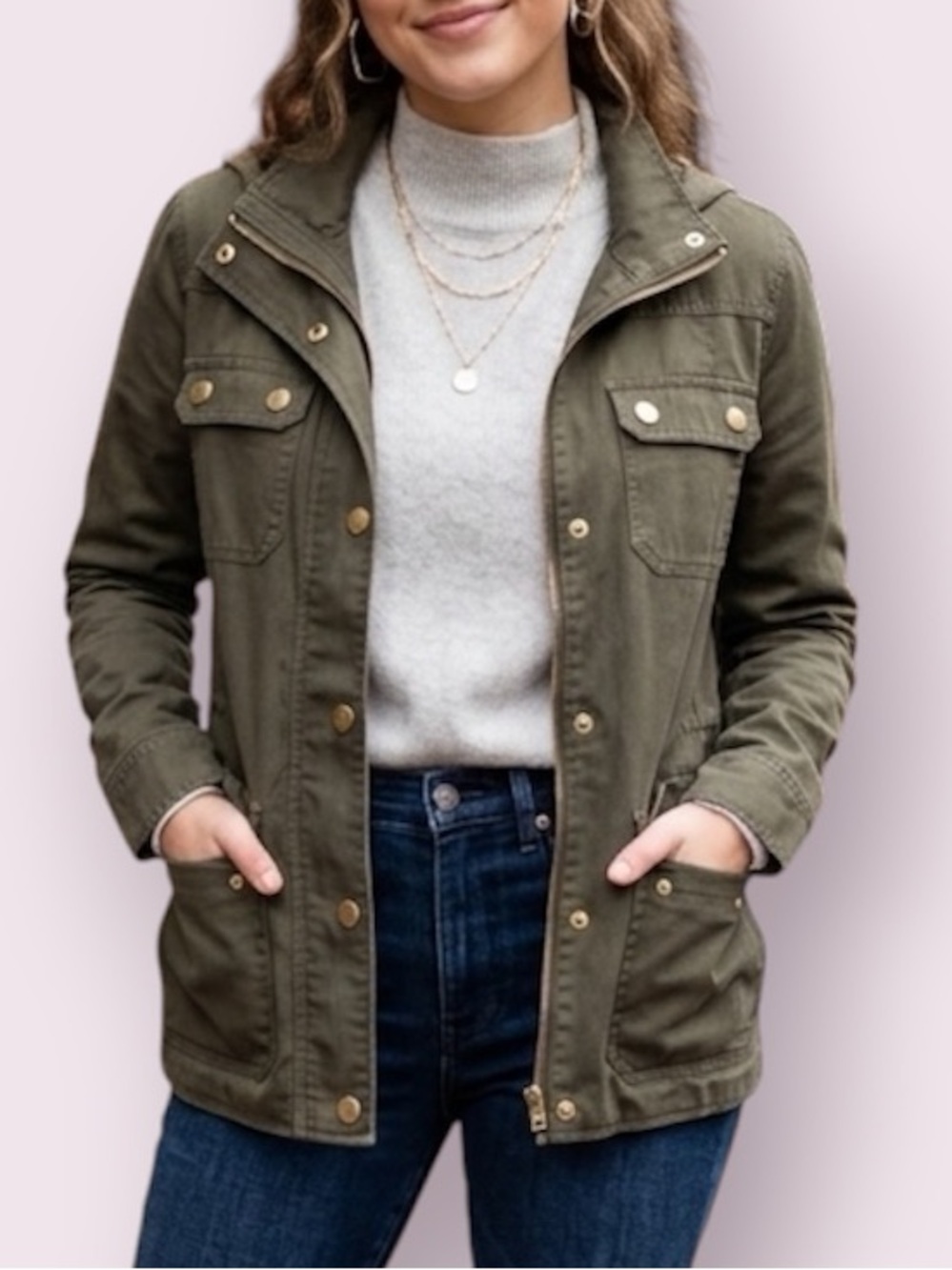 J. Crew Field Utility Jacket Army Olive Green Size XS